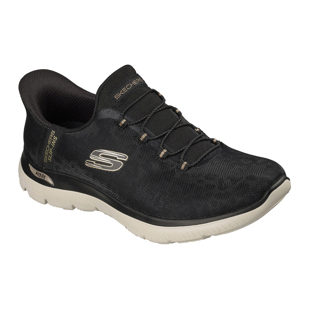 スケッチャーズ SKECHERS レディーススニーカー SLIP-INS スリップインズ ARCH FIT SUMMITS - LUXE LEOPARD ワイド 150750W【FITHOUSE ONLINE SHOP】