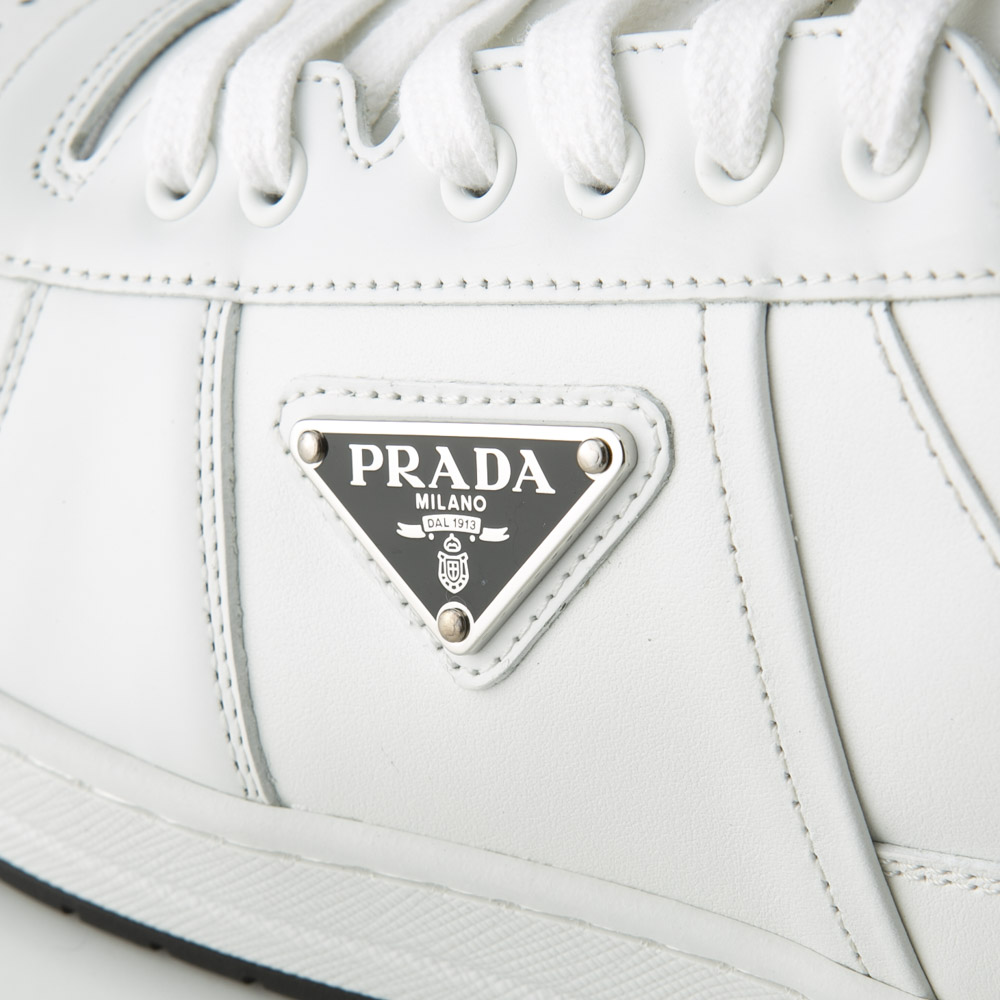 Web 【プラダ・PRADA】Downtown metallic leather sneakers - www.gorgas.gob.pa
