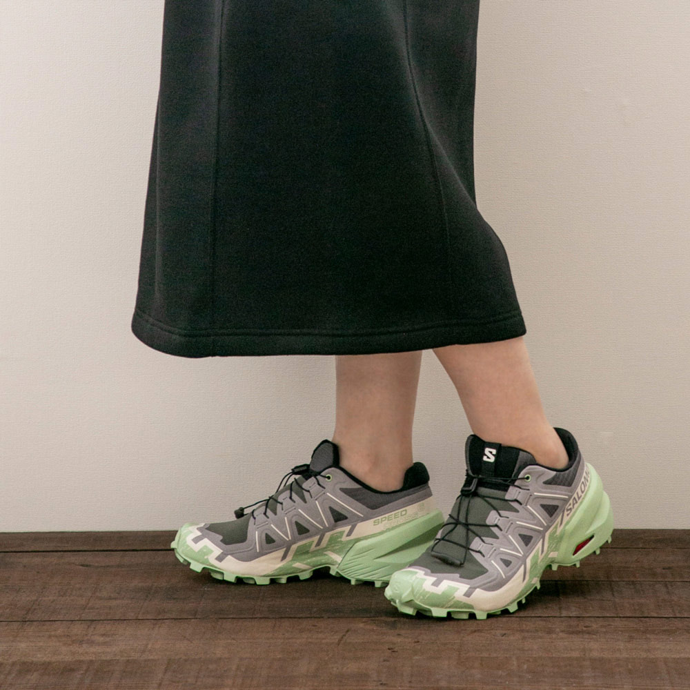 サロモン SALOMON レディーススニーカー SPEEDCROSS 6 W (Castlerock/Vanilla Ice/Smoke Green) L47582000【FITHOUSE ONLINE SHOP】