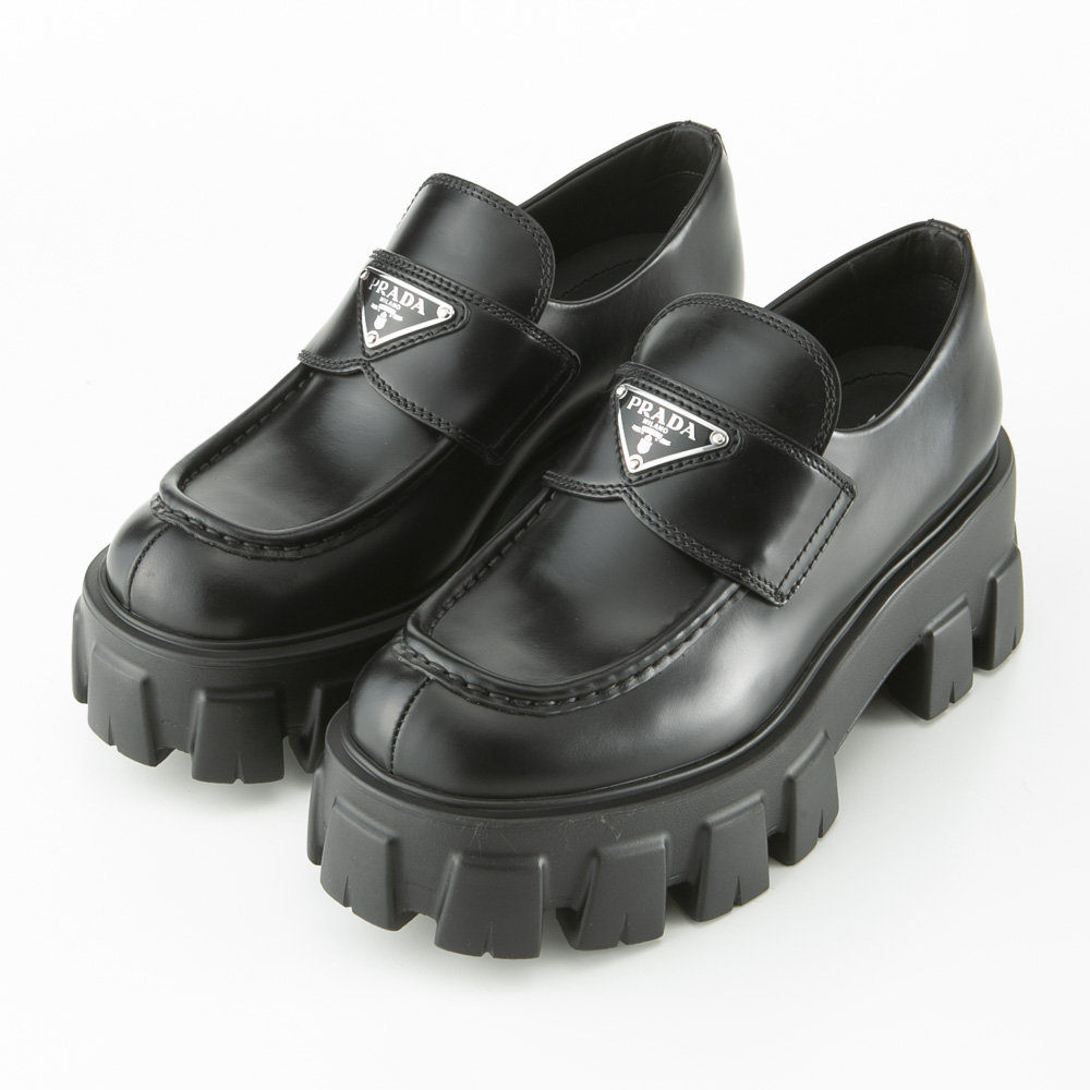 プラダ/PRADA【新品】モノリス ブラッシュドレザー ローファー | www ...