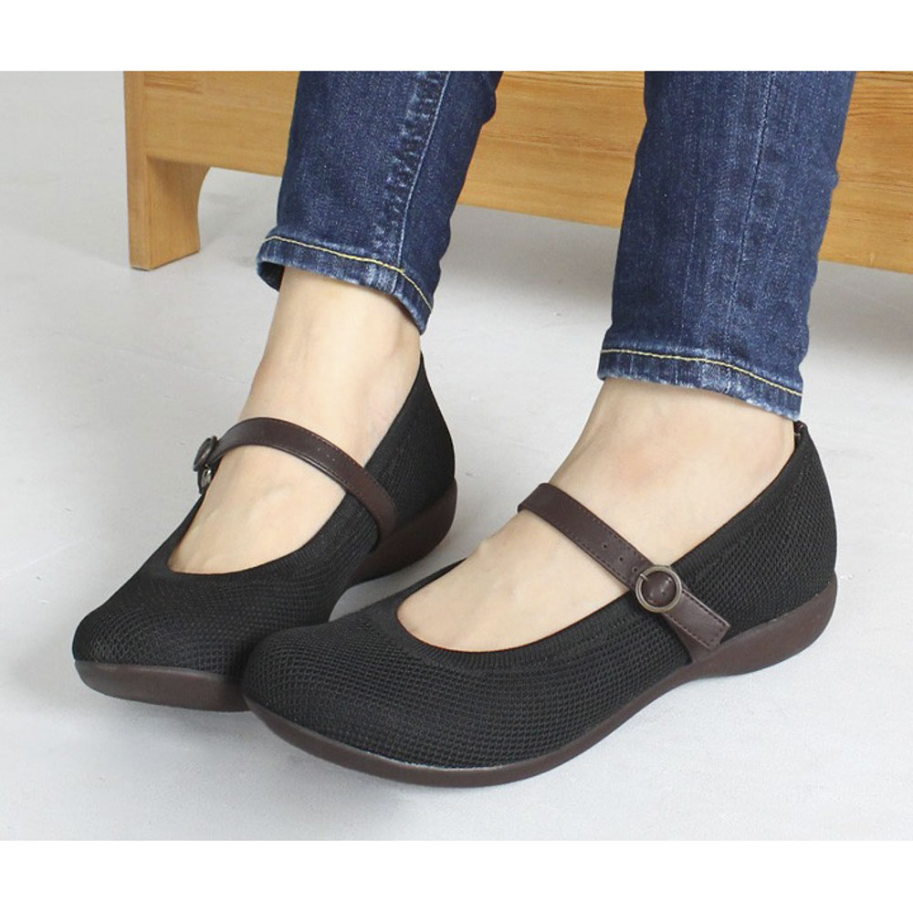 Re:getA リゲッタ レディースシューズ ニットパンプス ローヒール ストラップ シューズ R2363【FITHOUSE ONLINE SHOP】