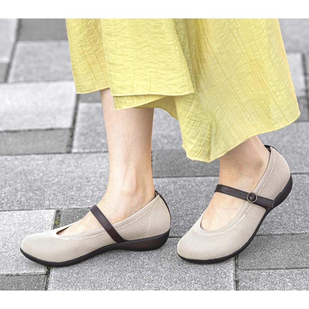 Re:getA リゲッタ レディースシューズ ニットパンプス ローヒール ストラップ シューズ R2363【FITHOUSE ONLINE SHOP】