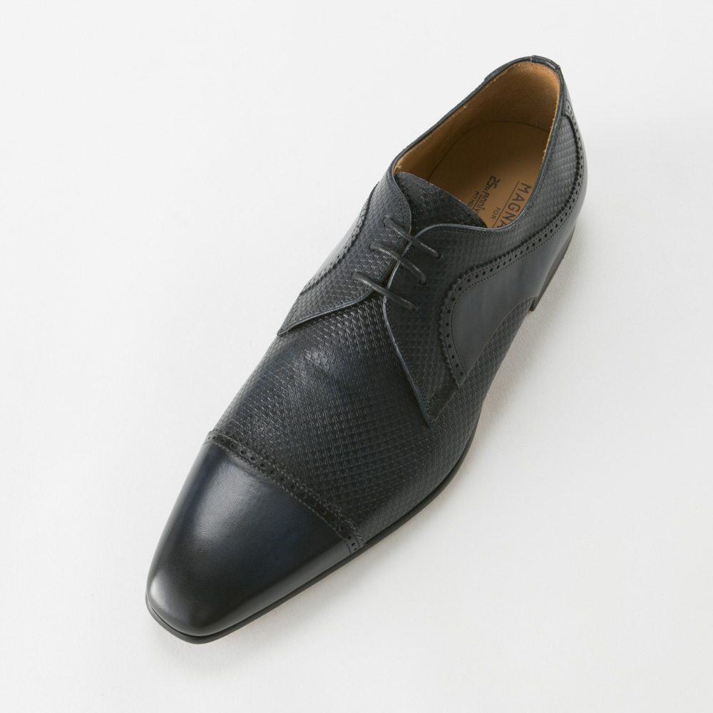マグナーニ MAGNANNI ビジネスシューズ 型押しコンビ外羽根ストレート 