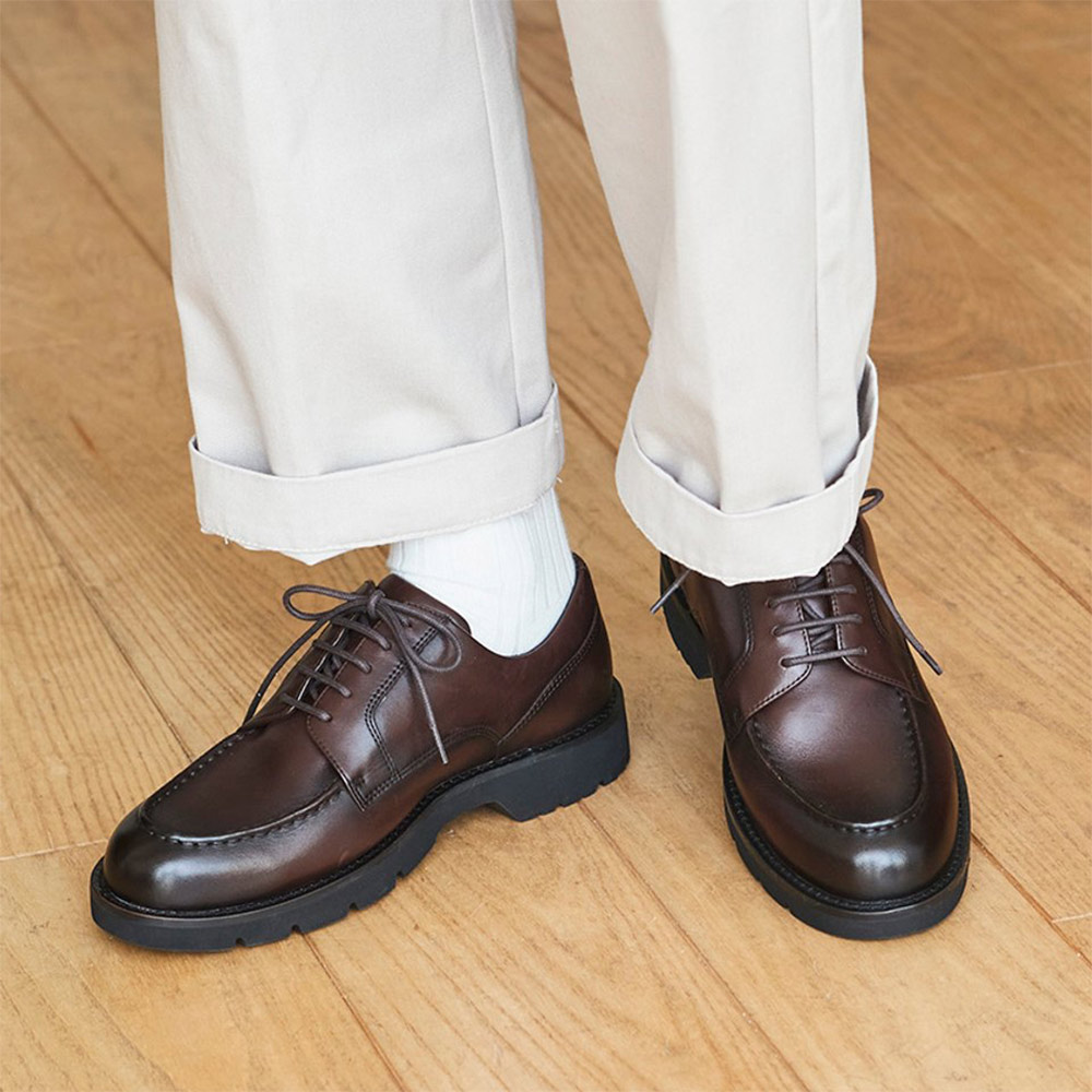 アシックス ASICS テクシーリュクス texcy luxe ビジネスシューズ スリムフィット ミニマルデザイン×ラギッド厚底 Uチップ TU-8017【FITHOUSE ONLINE SHOP】
