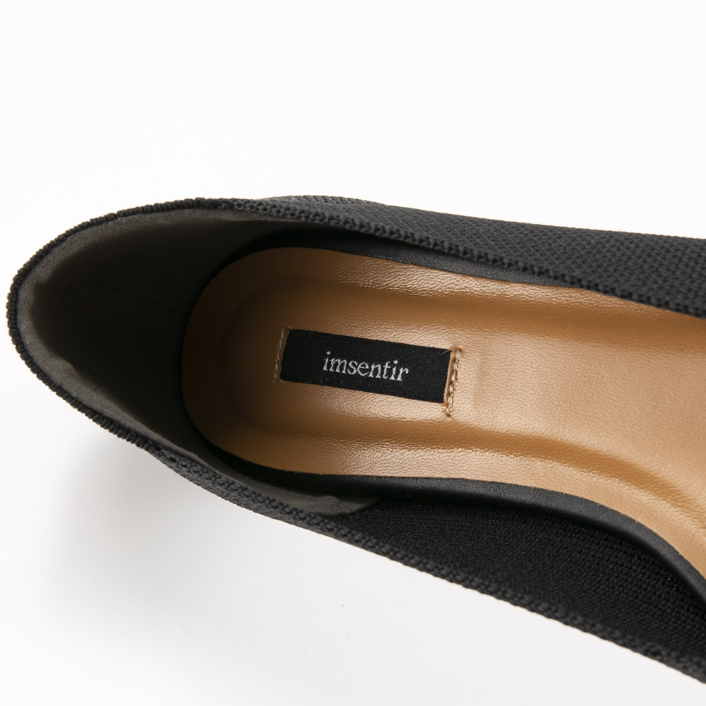 イムサンティル imsentir フラットニットパンプス Vカット スクエアパールバックル EV011【FITHOUSE ONLINE SHOP】