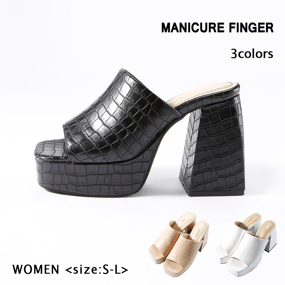 マニキュアフィンガー MANICURE FINGER チャンキーヒールミュール MF460【FITHOUSE ONLINE SHOP】