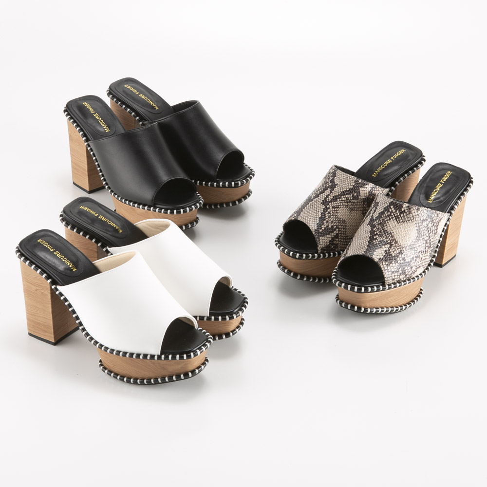 マニキュアフィンガー MANICURE FINGER 厚底チャンキーミュール MF6868【FITHOUSE ONLINE SHOP】