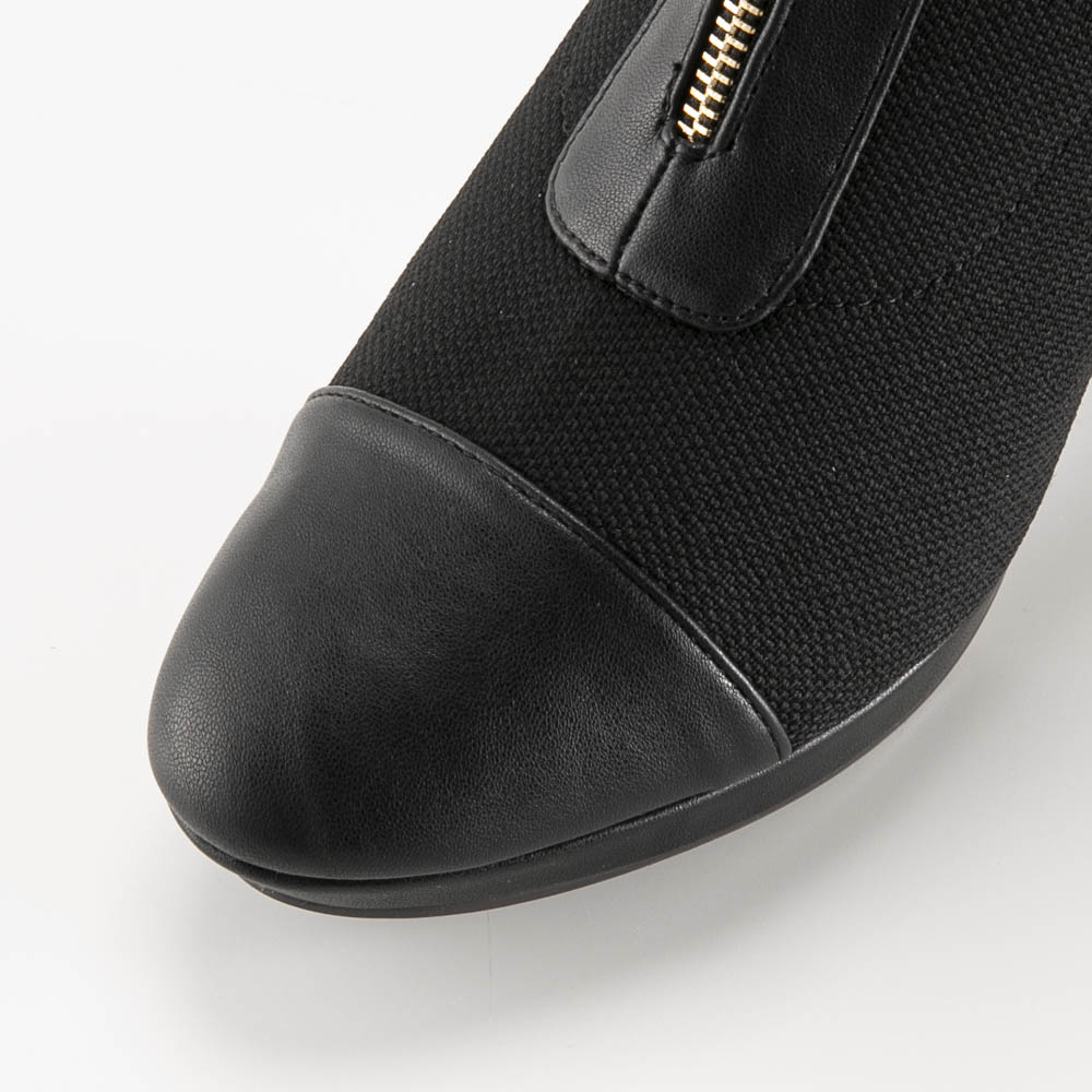 by あしながおじさん レディースブーツ 厚底 センタージップニットブーツ 9.0cm (BL) 8890883【FITHOUSE ONLINE SHOP】