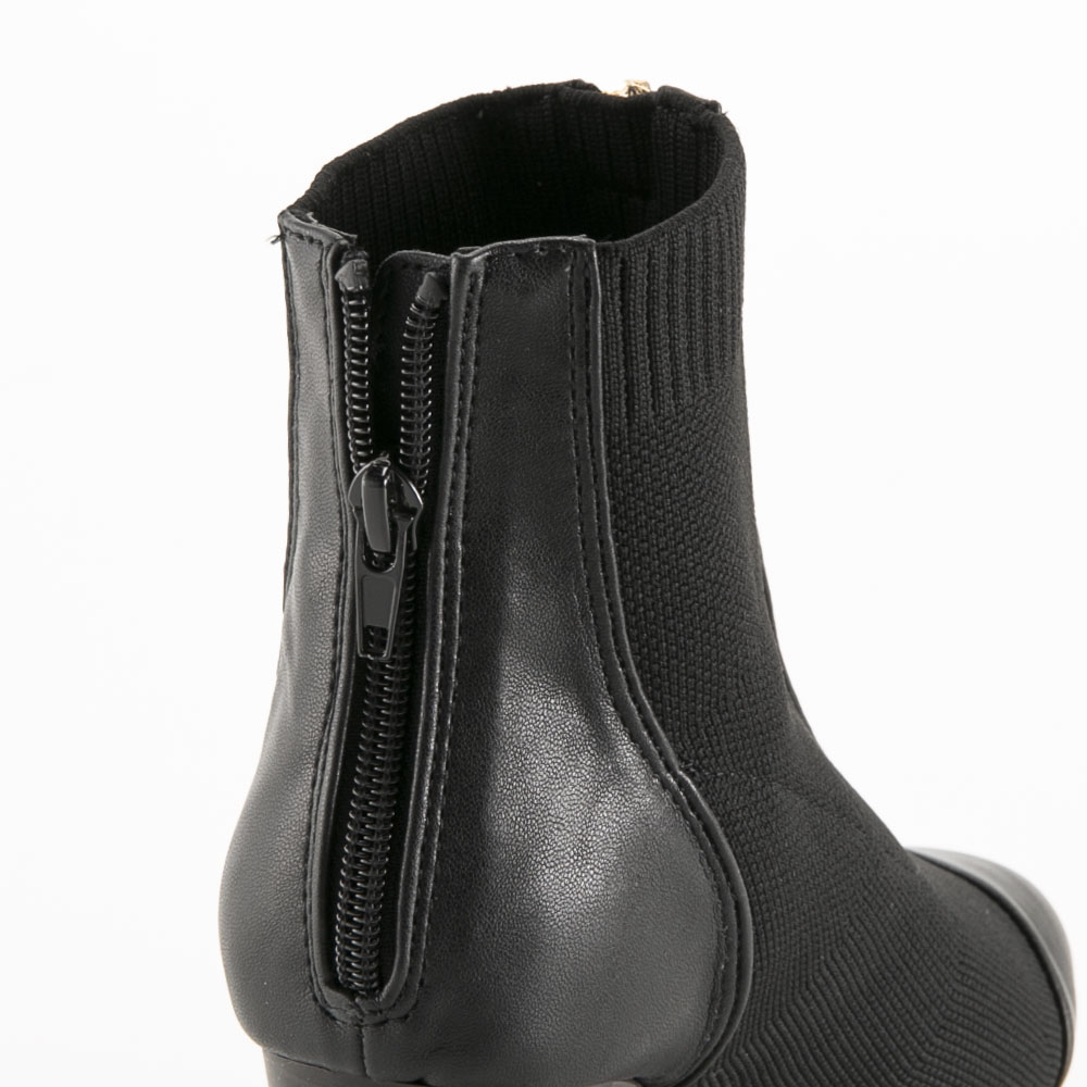 by あしながおじさん レディースブーツ 厚底 センタージップニットブーツ 9.0cm (BL) 8890883【FITHOUSE ONLINE SHOP】
