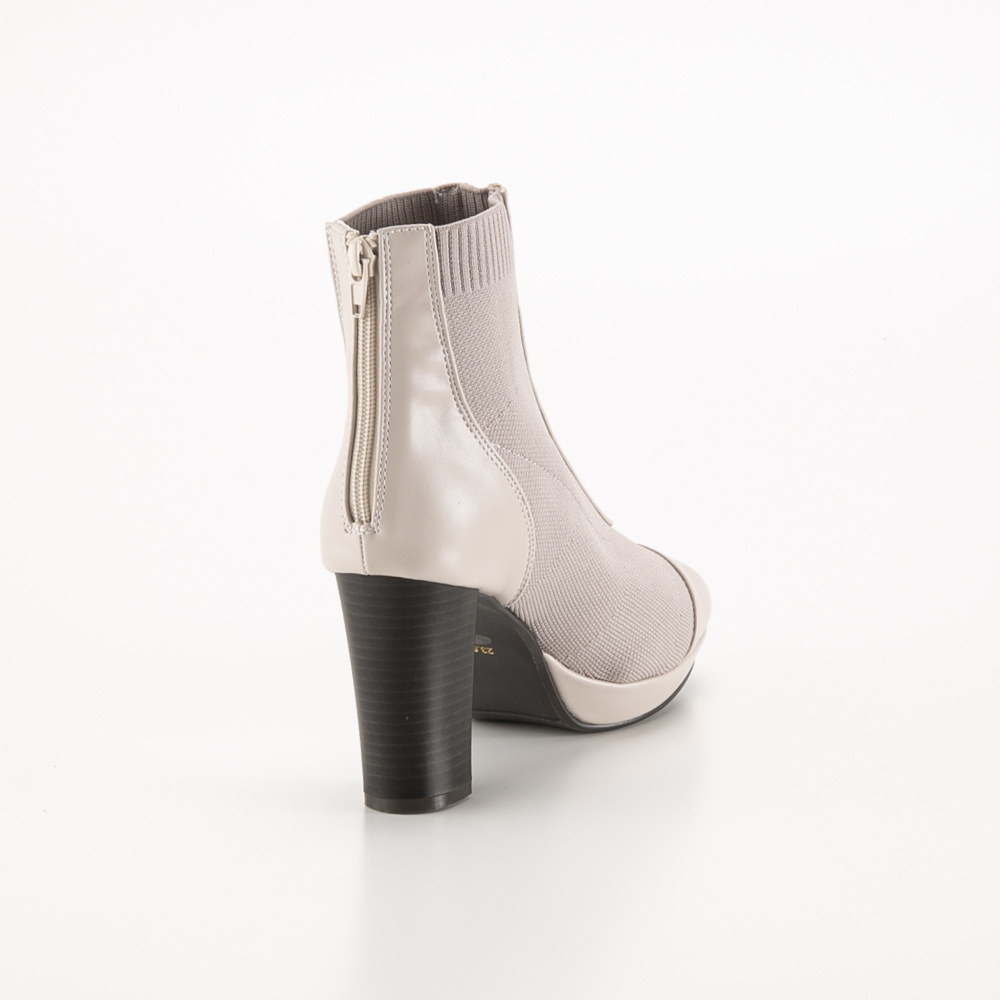 by あしながおじさん レディースブーツ 厚底 センタージップニットブーツ 9.0cm (IV) 8890883【FITHOUSE ONLINE SHOP】