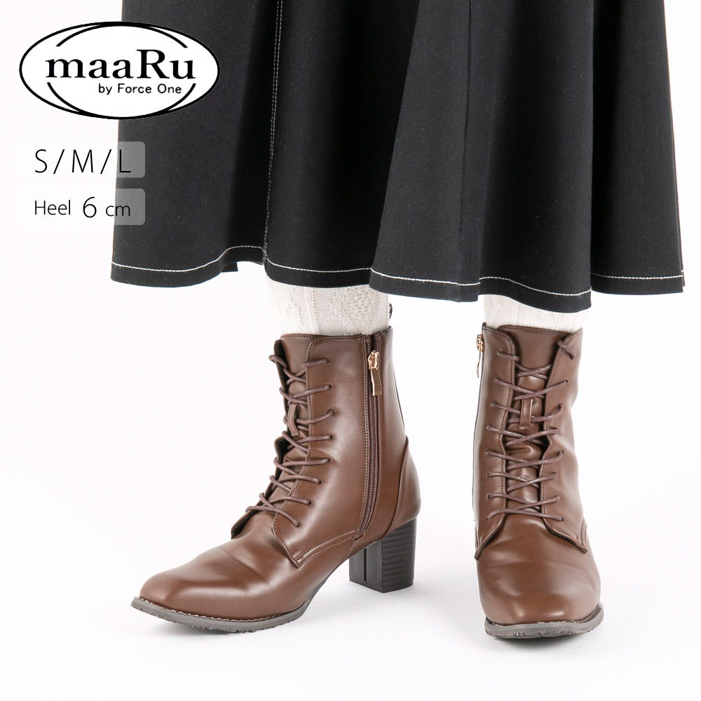 マアル maaRu レディースブーツ ショート スクエアトゥ レースアップ 5111【FITHOUSE ONLINE SHOP】