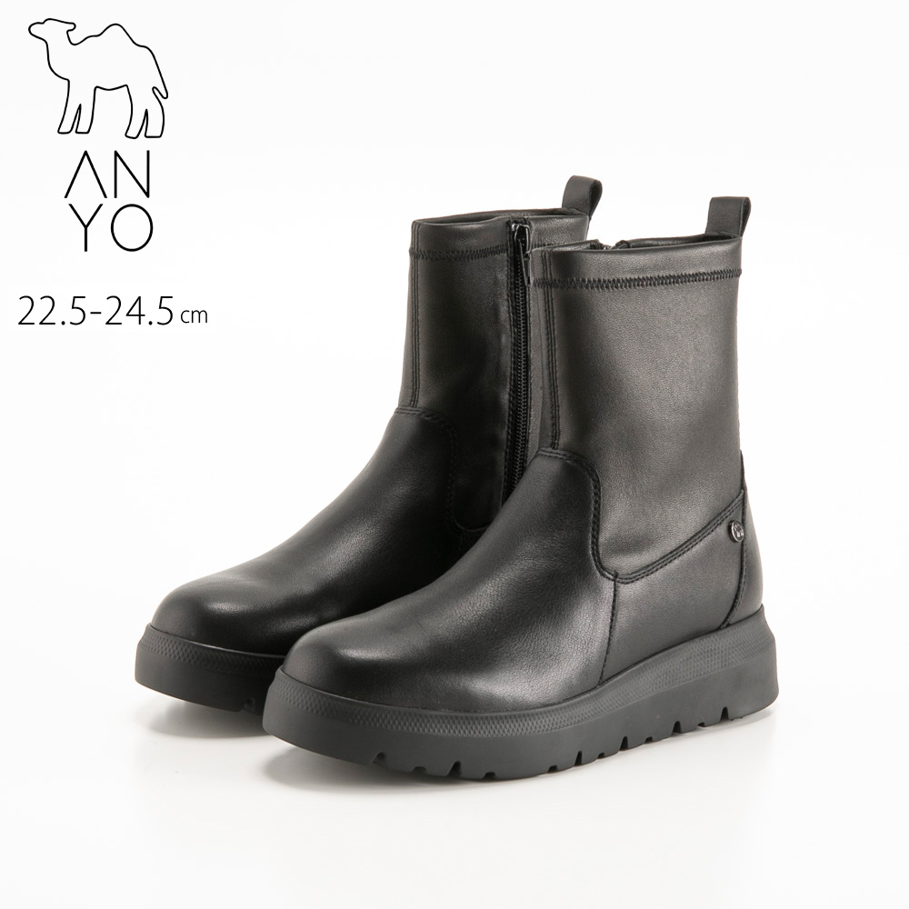 エーエヌワイオー ANYO レディースブーツ 撥水 ストレッチ ボリュームソール 本革 2240019【FITHOUSE ONLINE SHOP】