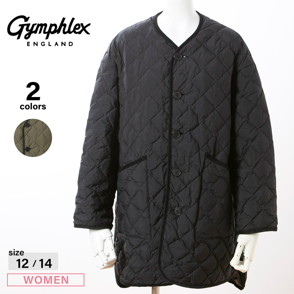 ジムフレックス Gymphlex レディースアウター キルティングダウン カラーレスコート #GY-A0056 NYM【FITHOUSE ONLINE SHOP】