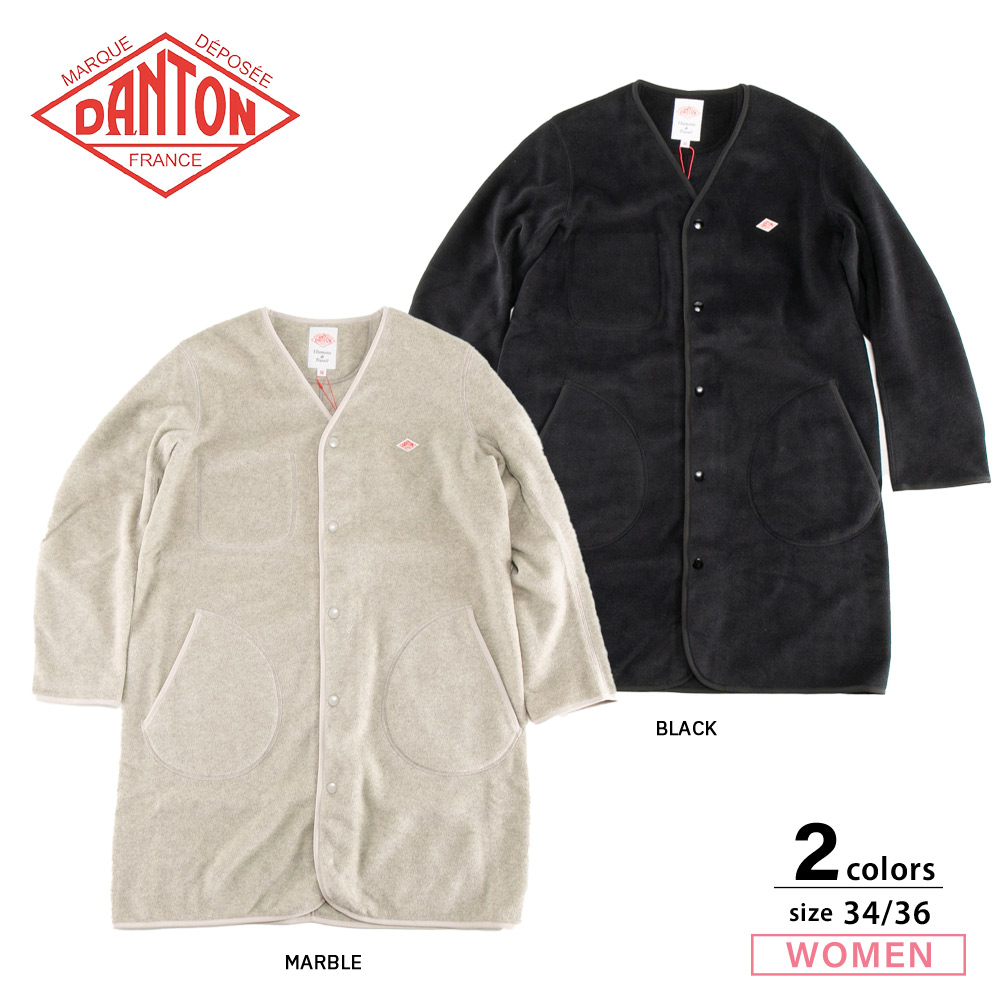 ダントン DANTON レディースアウター FLEECE COLLARLESS COAT JD-8992【FITHOUSE ONLINE SHOP】