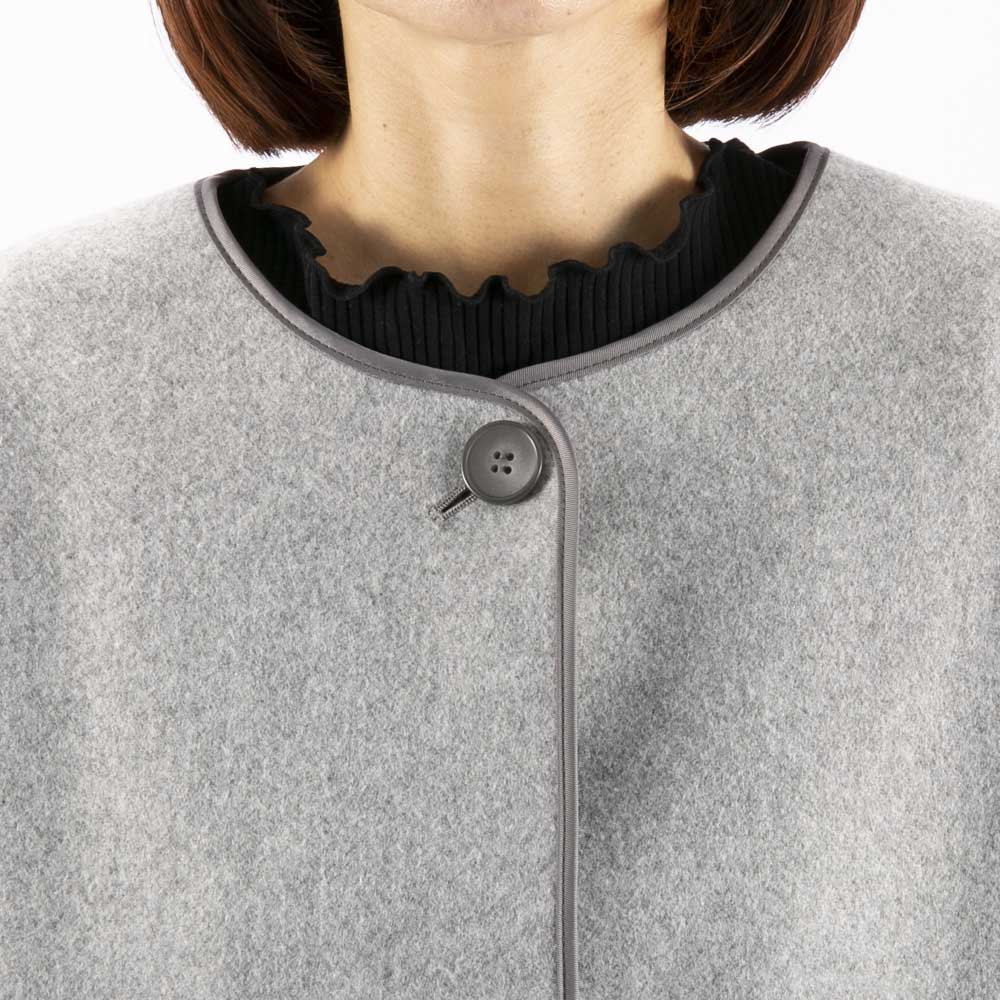 ノアジェ NOA-GE レディースアウター ウールライクノーカラーコート 121-3616-2081【FITHOUSE ONLINE SHOP】
