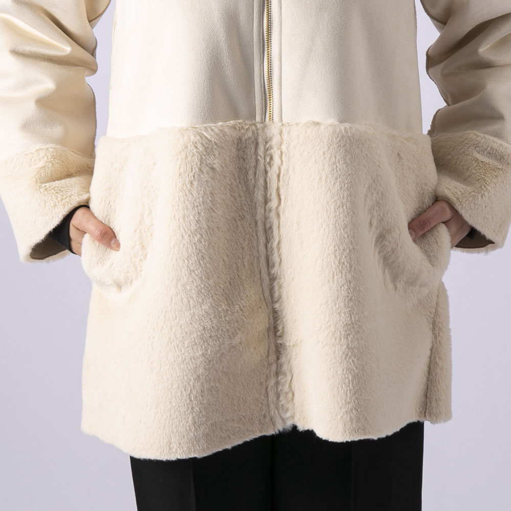 ノアジェ NOA-GE レディースアウター フェイクムートンコート 121-4699-2240【FITHOUSE ONLINE SHOP】