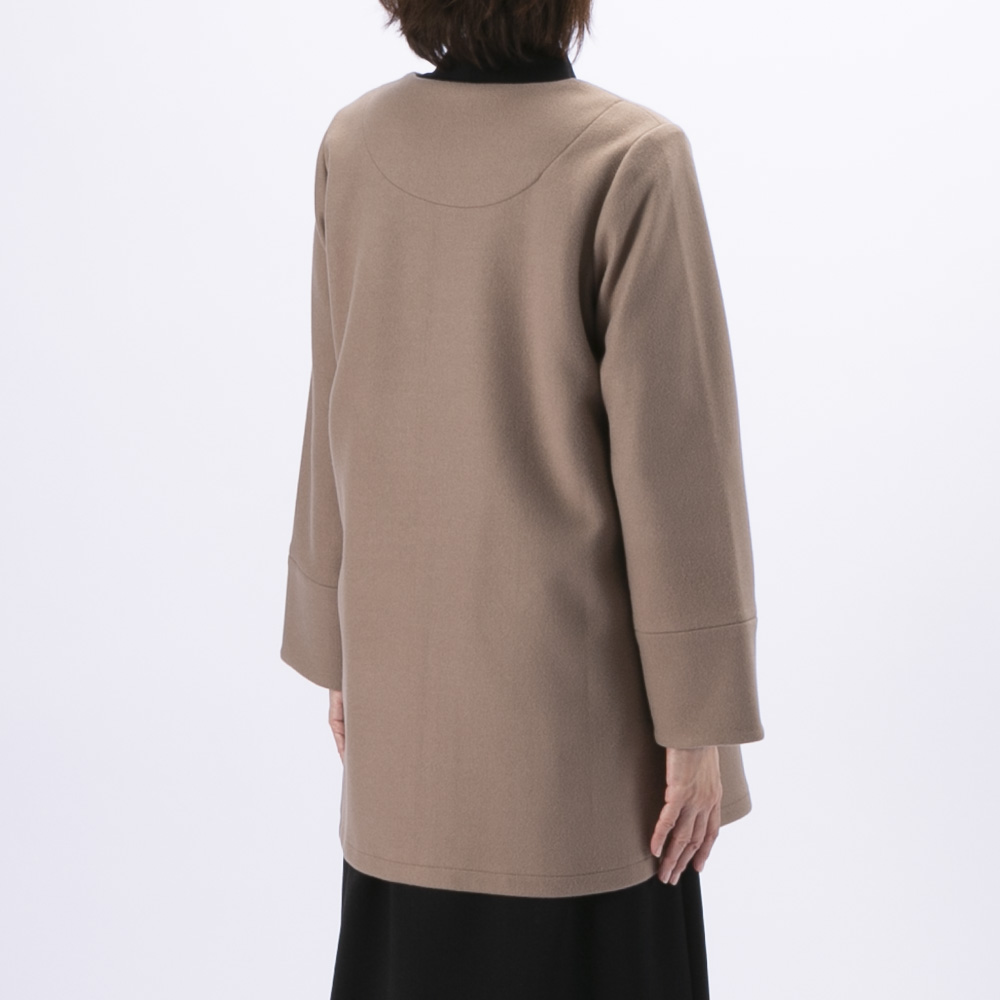 ノアジェ NOA-GE レディースアウター ウール調フェルト配色コート 121-5616-2307/61【FITHOUSE ONLINE SHOP】