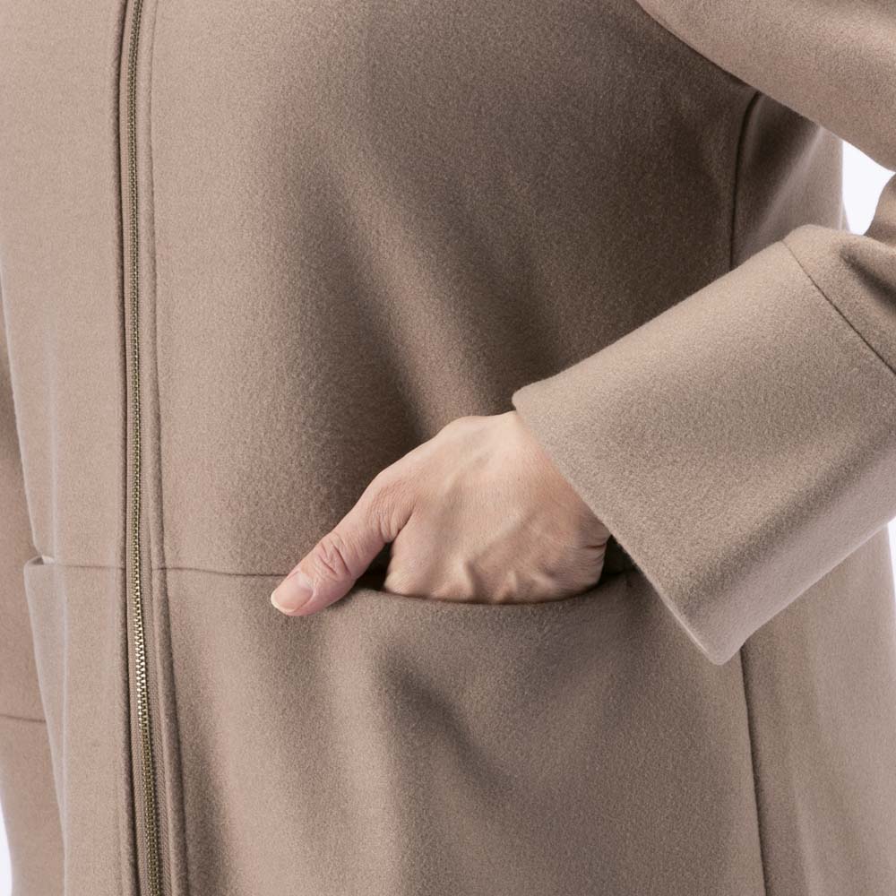 ノアジェ NOA-GE レディースアウター ウール調フェルト配色コート 121-5616-2307/61【FITHOUSE ONLINE SHOP】