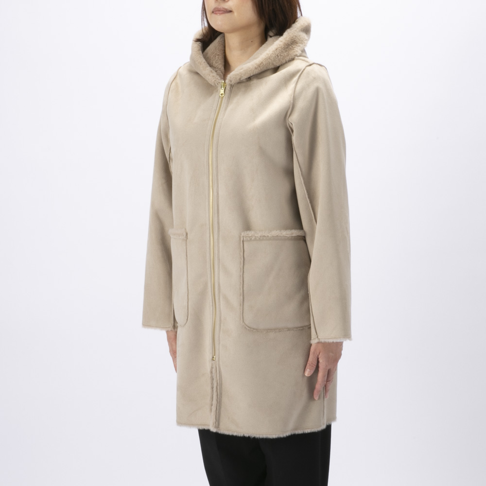 ノアジェ NOA-GE レディースアウター フェイクムートン リバーシブルコート 121-5699-2292/05【FITHOUSE ONLINE SHOP】