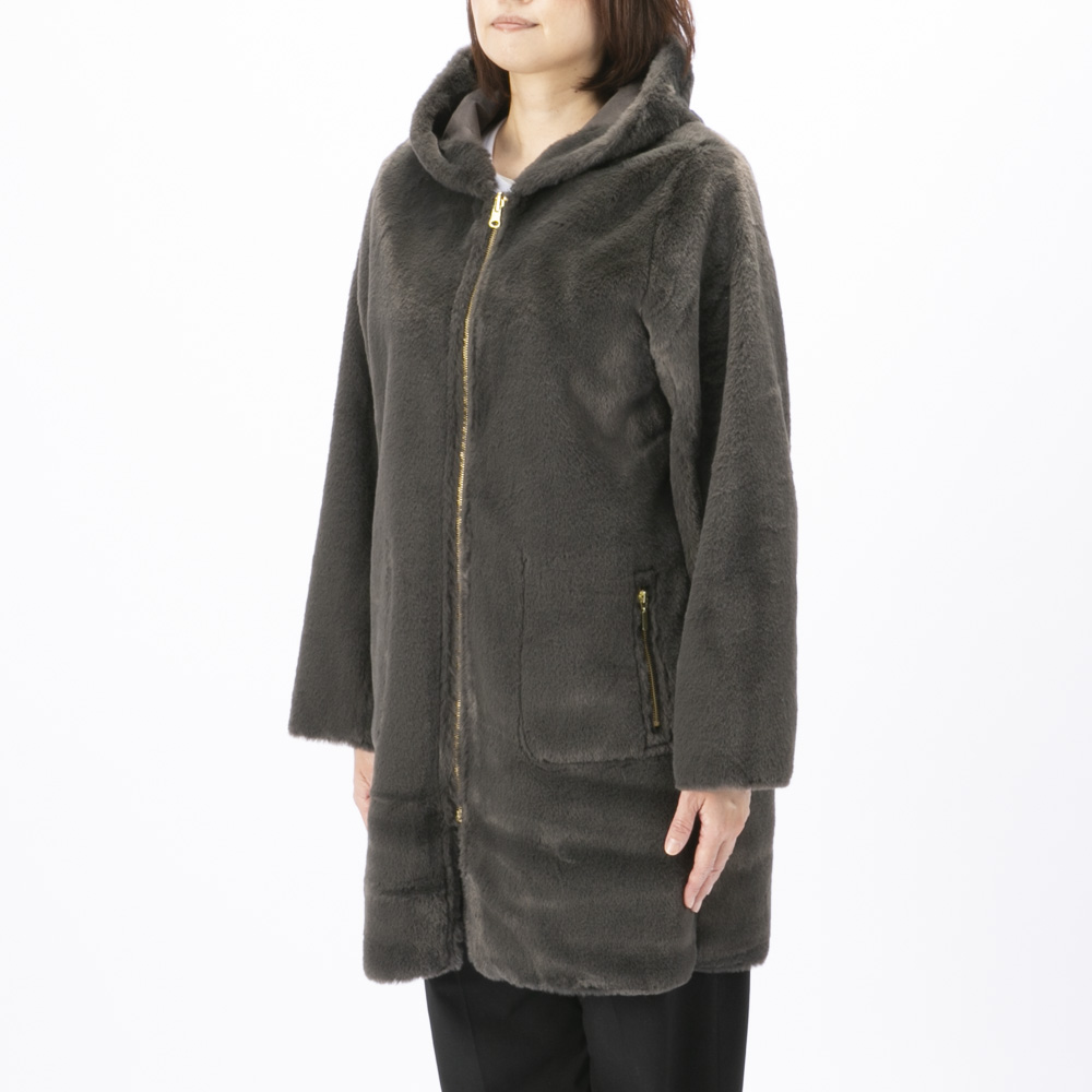 ノアジェ NOA-GE レディースアウター フェイクムートン リバーシブルコート 121-5699-2292/77【FITHOUSE ONLINE SHOP】