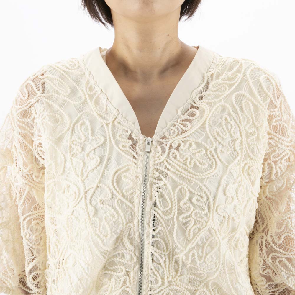 バントロア vingtrois レディーストップス コード刺繍ブルゾン 293-33242【FITHOUSE ONLINE SHOP】