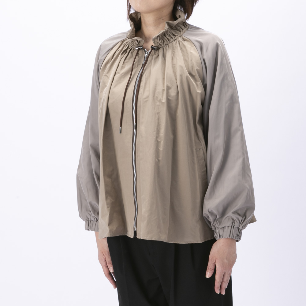 ノアジェ NOA-GE ギャザーブルゾン 別布使いジャケット 121-5599-1303/05【FITHOUSE ONLINE SHOP】