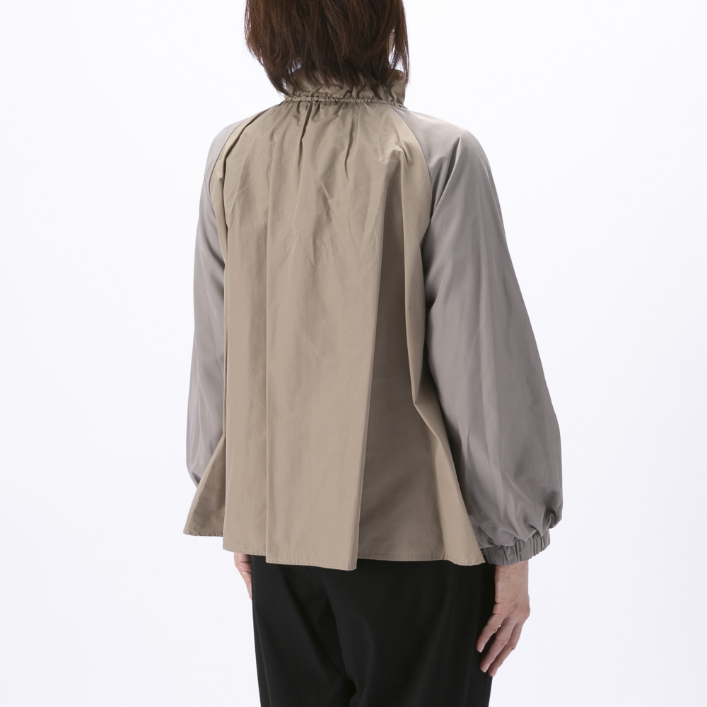 ノアジェ NOA-GE ギャザーブルゾン 別布使いジャケット 121-5599-1303/05【FITHOUSE ONLINE SHOP】