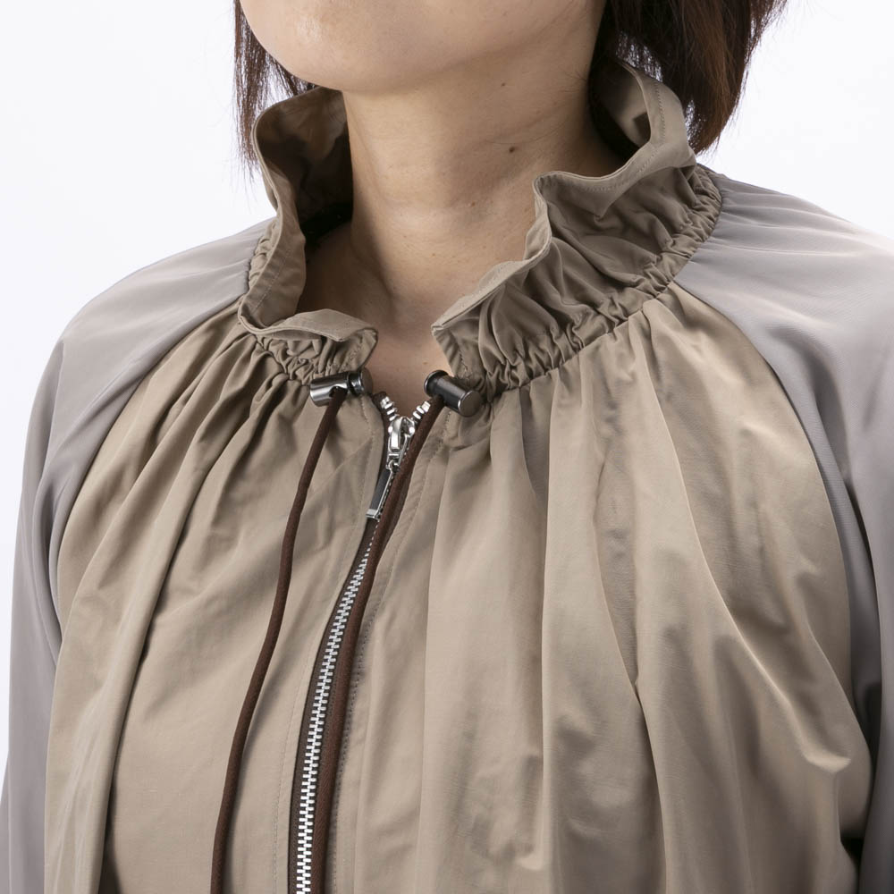 ノアジェ NOA-GE ギャザーブルゾン 別布使いジャケット 121-5599-1303/05【FITHOUSE ONLINE SHOP】
