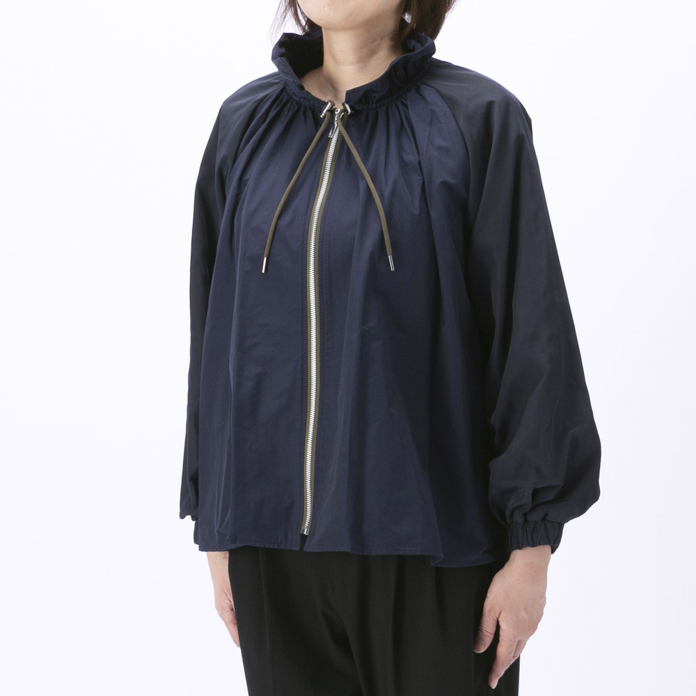 ノアジェ NOA-GE ギャザーブルゾン 別布使いジャケット 121-5599-1303/58【FITHOUSE ONLINE SHOP】