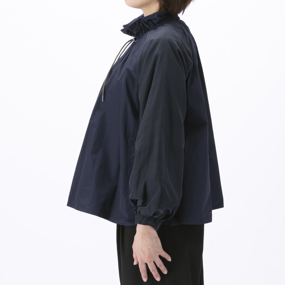 ノアジェ NOA-GE ギャザーブルゾン 別布使いジャケット 121-5599-1303/58【FITHOUSE ONLINE SHOP】