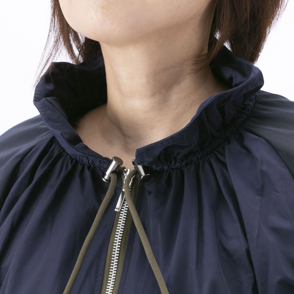 ノアジェ NOA-GE ギャザーブルゾン 別布使いジャケット 121-5599-1303/58【FITHOUSE ONLINE SHOP】