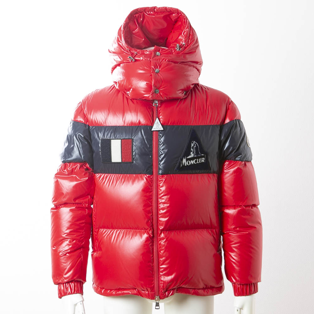 モンクレール MONCLER メンズアウター シャイニー胸ロゴフード付ダウン