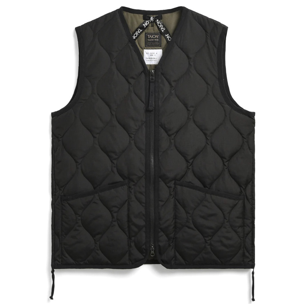 タイオン TAION メンズトップス MILITARY ZIP V NECK DOWN VEST TAION-001ZML-1【FITHOUSE ONLINE SHOP】