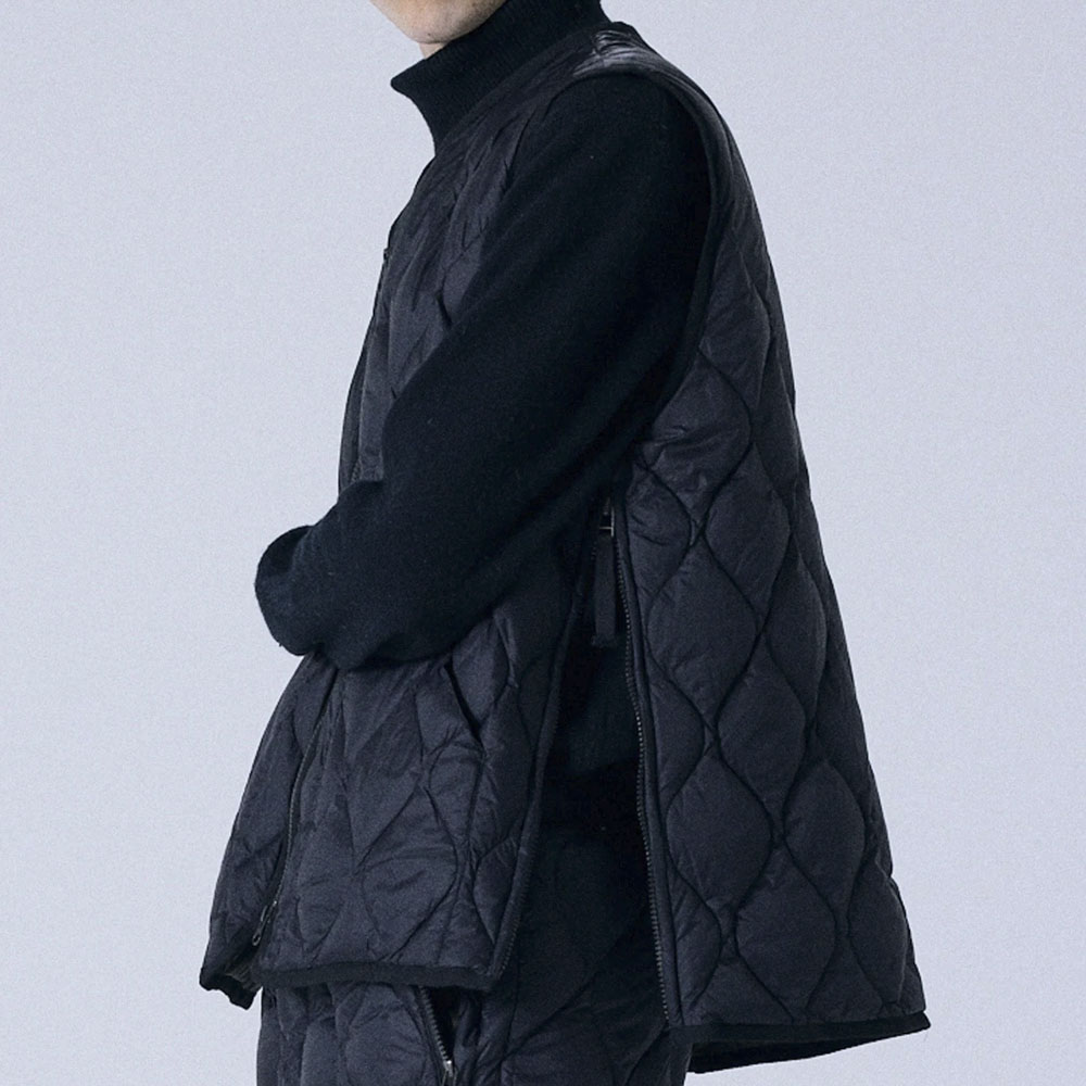 タイオン TAION メンズトップス MILITARY ZIP V NECK W ZIP DOWN VEST (SOFT SHELL) TAION⁻001ALSZML-1【FITHOUSE ONLINE SHOP】