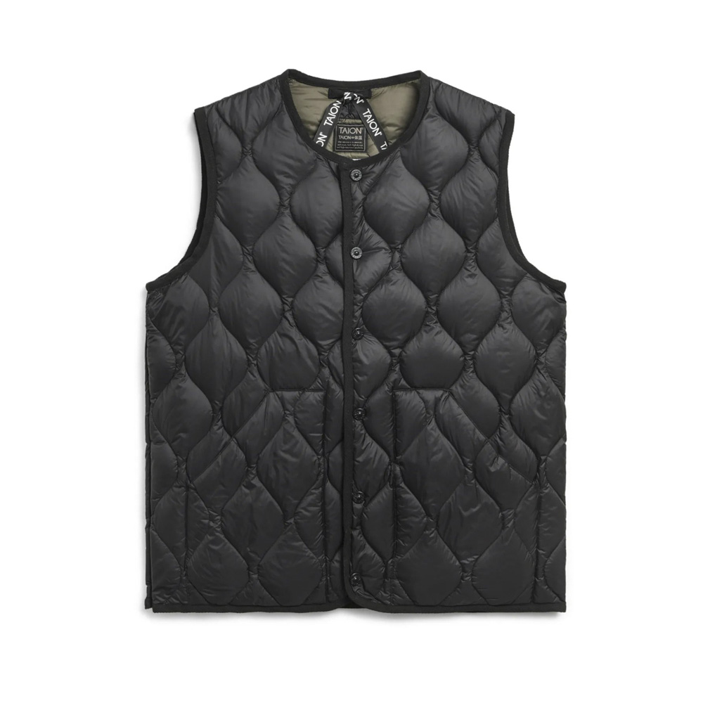 タイオン メンズアウター ミリタリー クルーネック ダウンベスト ソフトシェル TAION-004ALSBML-1【FITHOUSE ONLINE SHOP】