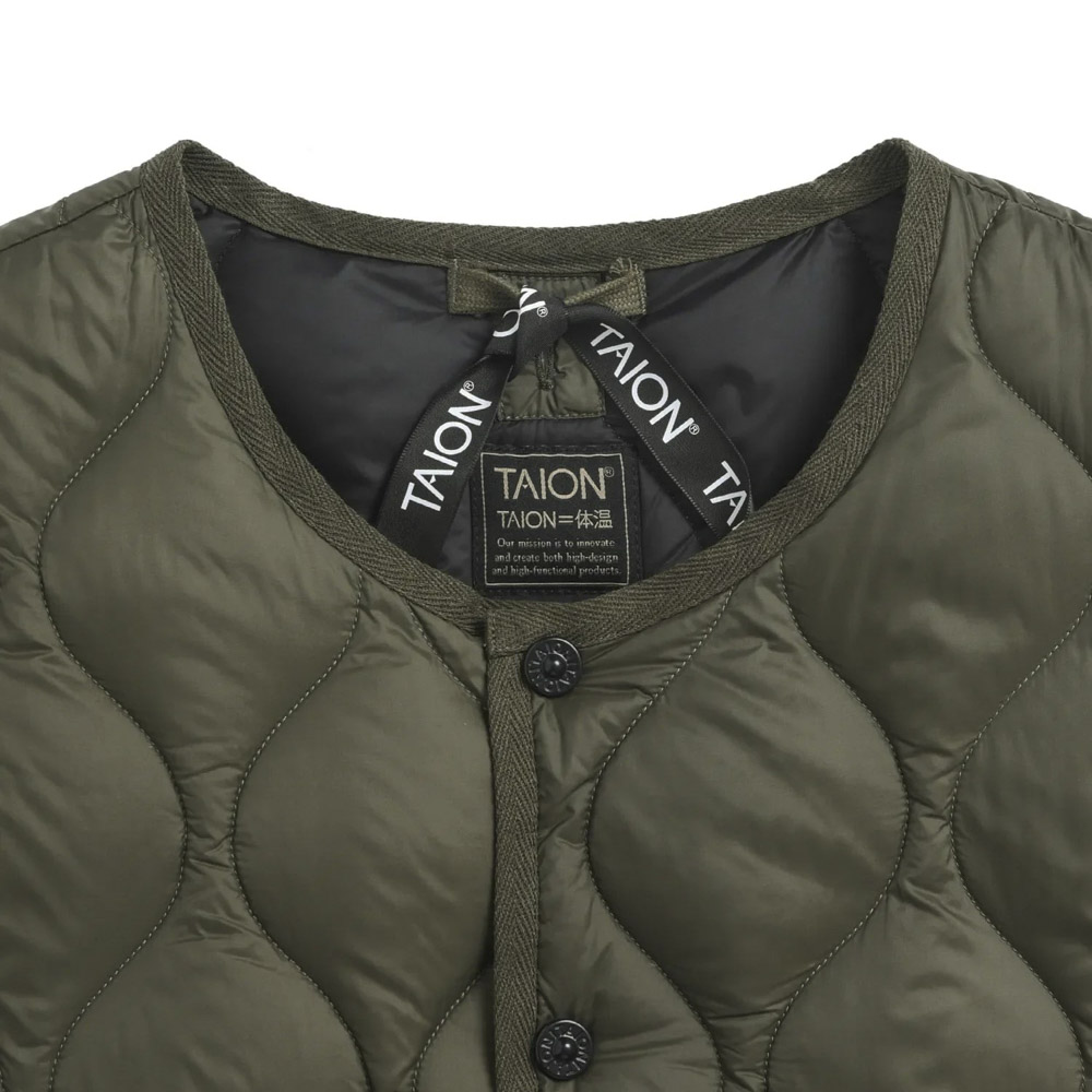 タイオン メンズアウター ミリタリー クルーネック ダウンベスト ソフトシェル TAION-004ALSBML-1【FITHOUSE ONLINE SHOP】