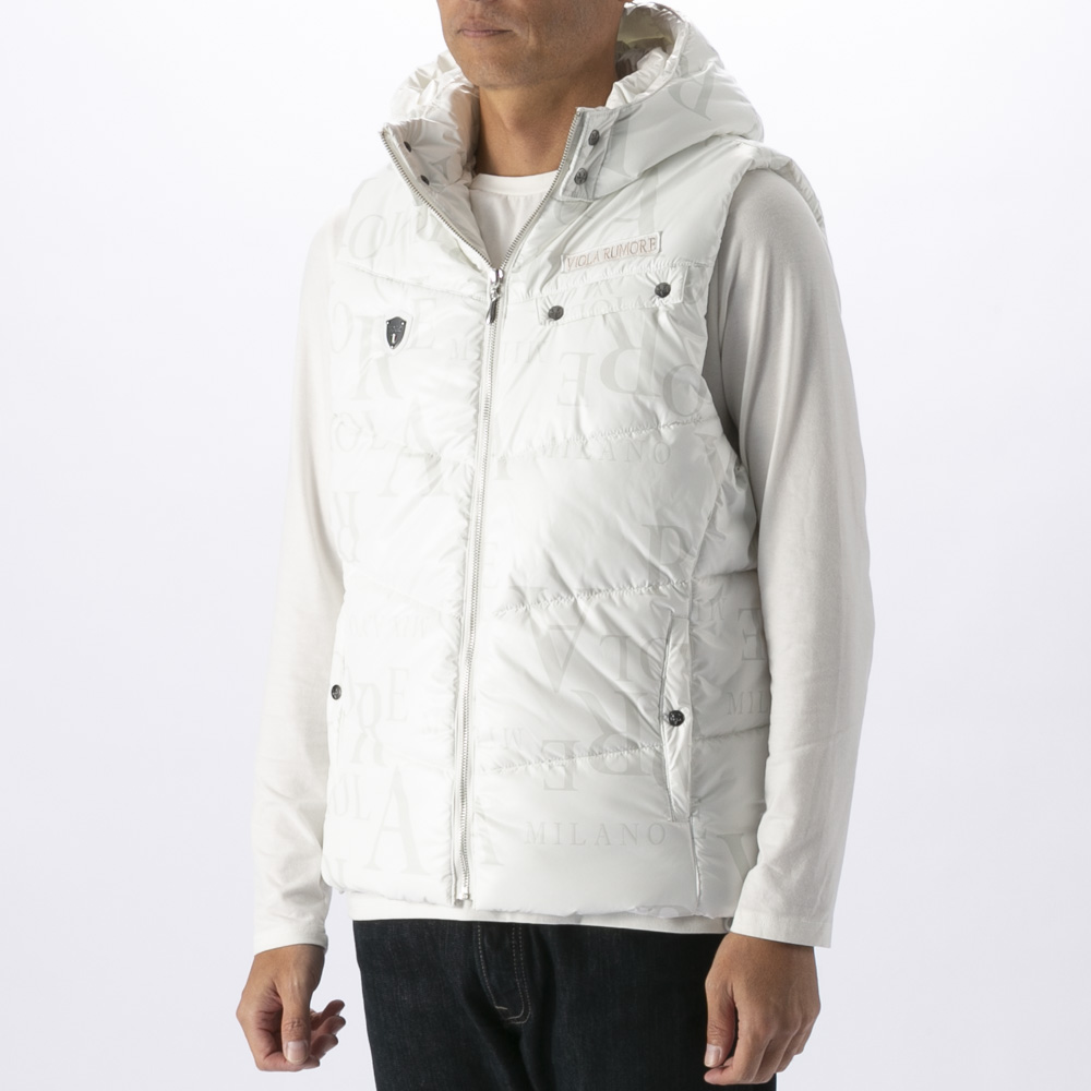 ヴィオラ VIOLA メンズトップス フード脱着 中綿ベスト 総柄 Y62100【FITHOUSE ONLINE SHOP】