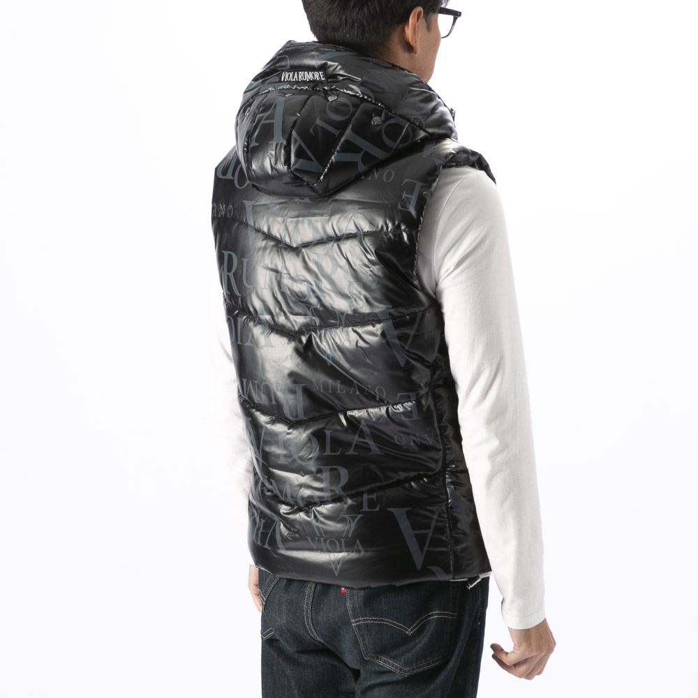 ヴィオラ VIOLA メンズトップス フード脱着 中綿ベスト 総柄 Y62100【FITHOUSE ONLINE SHOP】