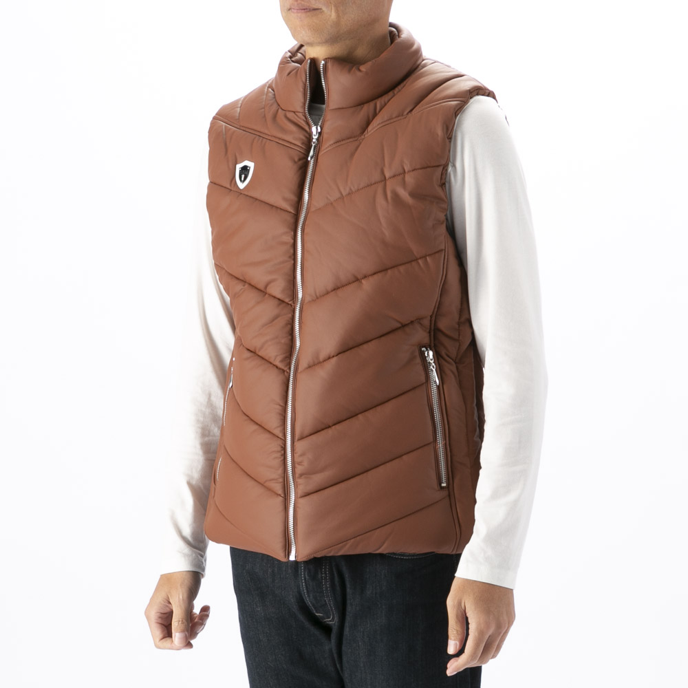 ヴィオラ VIOLA メンズトップス 中綿ベスト フェイクレザー Y62102【FITHOUSE ONLINE SHOP】