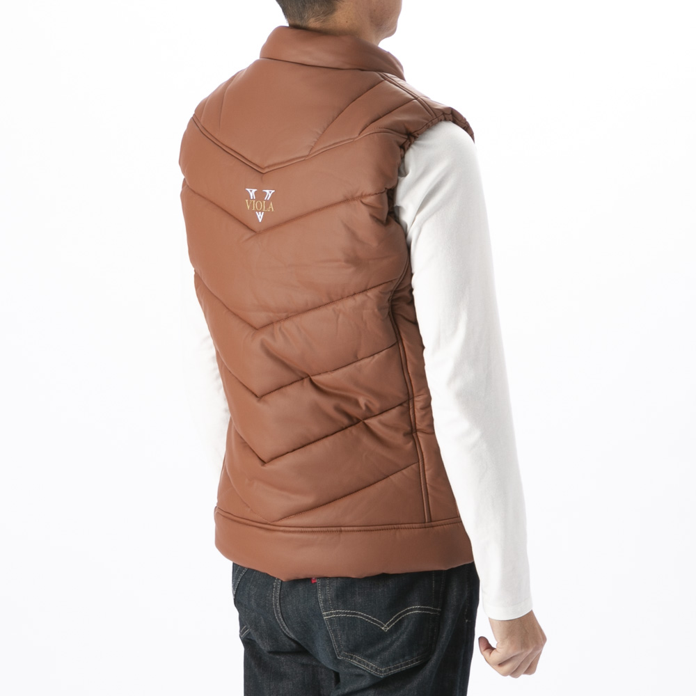 ヴィオラ VIOLA メンズトップス 中綿ベスト フェイクレザー Y62102【FITHOUSE ONLINE SHOP】