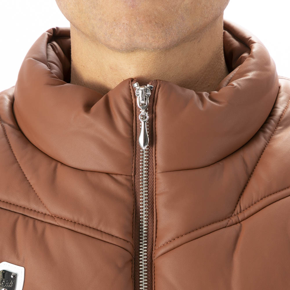 ヴィオラ VIOLA メンズトップス 中綿ベスト フェイクレザー Y62102【FITHOUSE ONLINE SHOP】