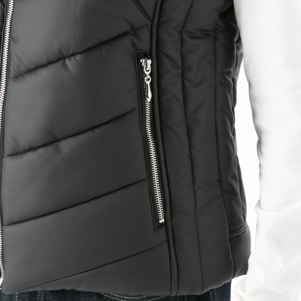 ヴィオラ VIOLA メンズトップス 中綿ベスト フェイクレザー Y62102【FITHOUSE ONLINE SHOP】