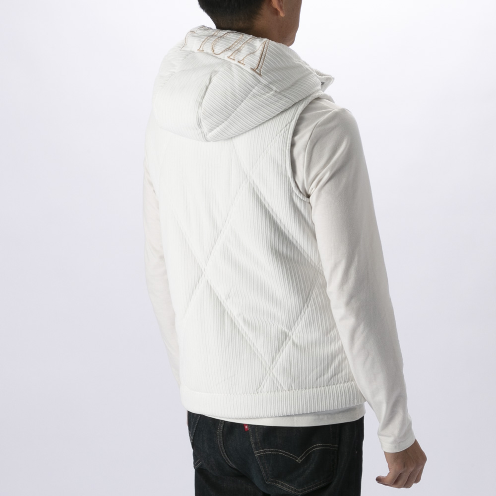 ヴィオラ VIOLA メンズトップス ストライプ 起毛 中綿ベスト フード脱着 Y62104【FITHOUSE ONLINE SHOP】