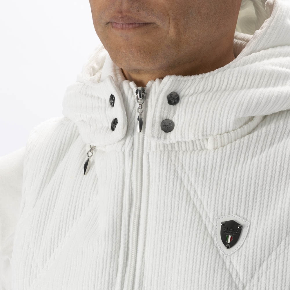 ヴィオラ VIOLA メンズトップス ストライプ 起毛 中綿ベスト フード脱着 Y62104【FITHOUSE ONLINE SHOP】