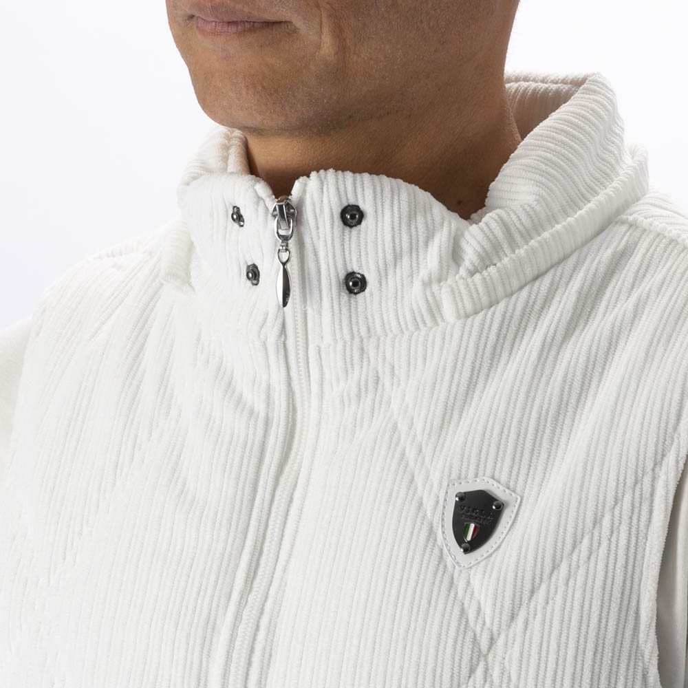 ヴィオラ VIOLA メンズトップス ストライプ 起毛 中綿ベスト フード脱着 Y62104【FITHOUSE ONLINE SHOP】