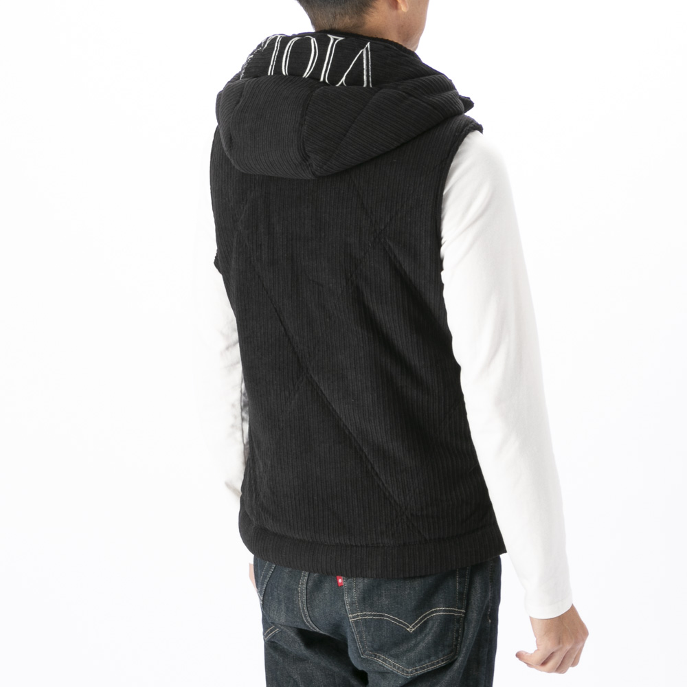 ヴィオラ VIOLA メンズトップス ストライプ 起毛 中綿ベスト フード脱着 Y62104【FITHOUSE ONLINE SHOP】