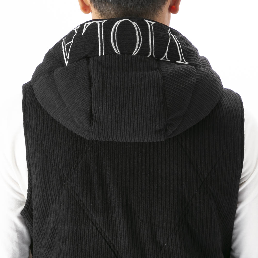 ヴィオラ VIOLA メンズトップス ストライプ 起毛 中綿ベスト フード脱着 Y62104【FITHOUSE ONLINE SHOP】