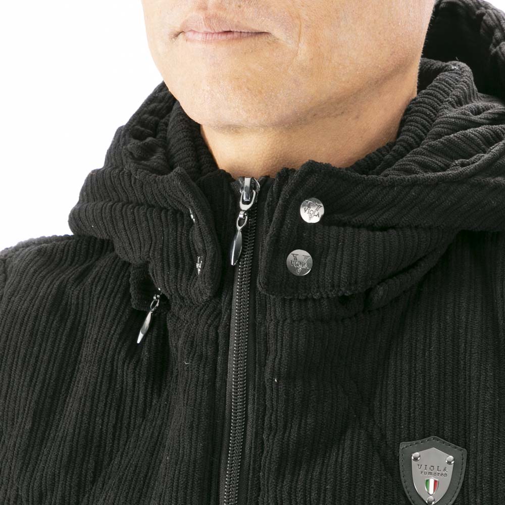 ヴィオラ VIOLA メンズトップス ストライプ 起毛 中綿ベスト フード脱着 Y62104【FITHOUSE ONLINE SHOP】