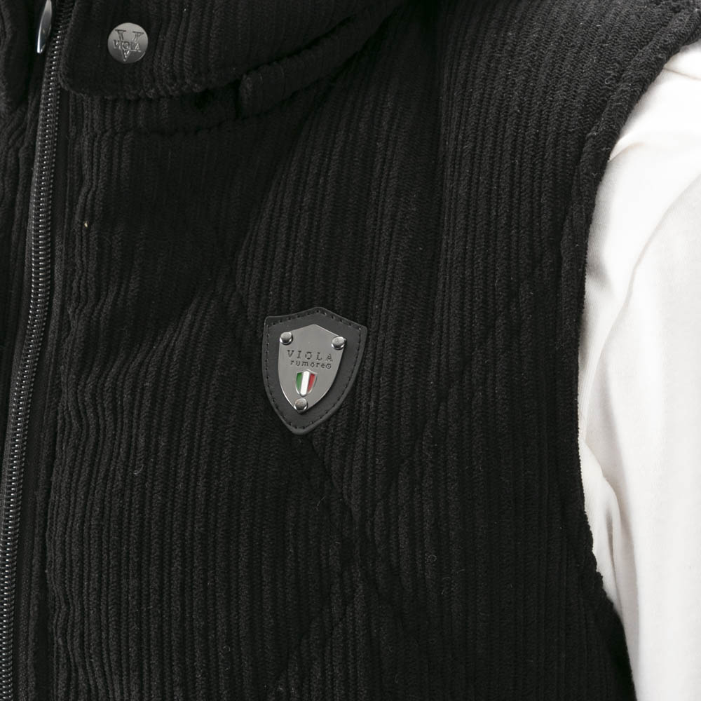 ヴィオラ VIOLA メンズトップス ストライプ 起毛 中綿ベスト フード脱着 Y62104【FITHOUSE ONLINE SHOP】