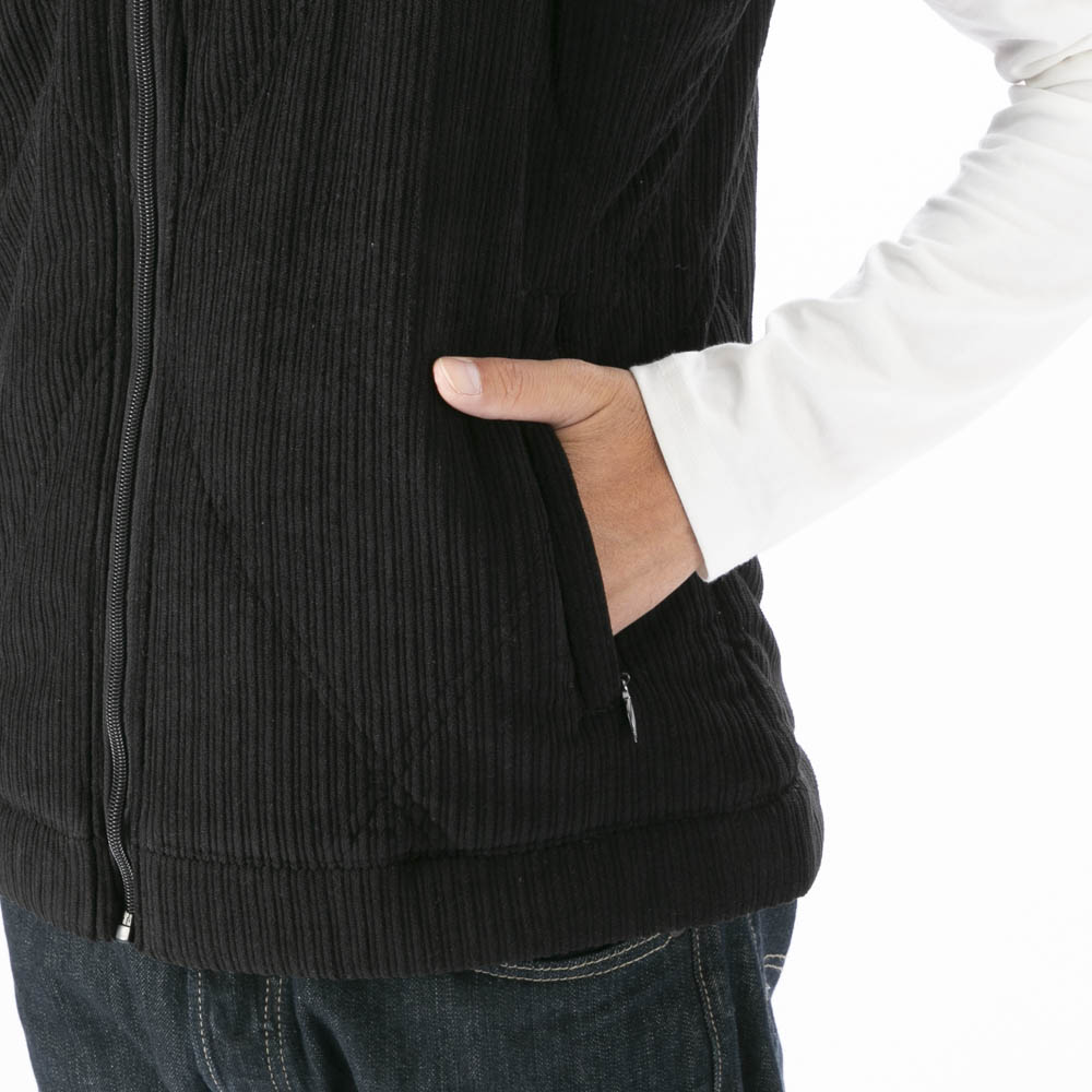 ヴィオラ VIOLA メンズトップス ストライプ 起毛 中綿ベスト フード脱着 Y62104【FITHOUSE ONLINE SHOP】